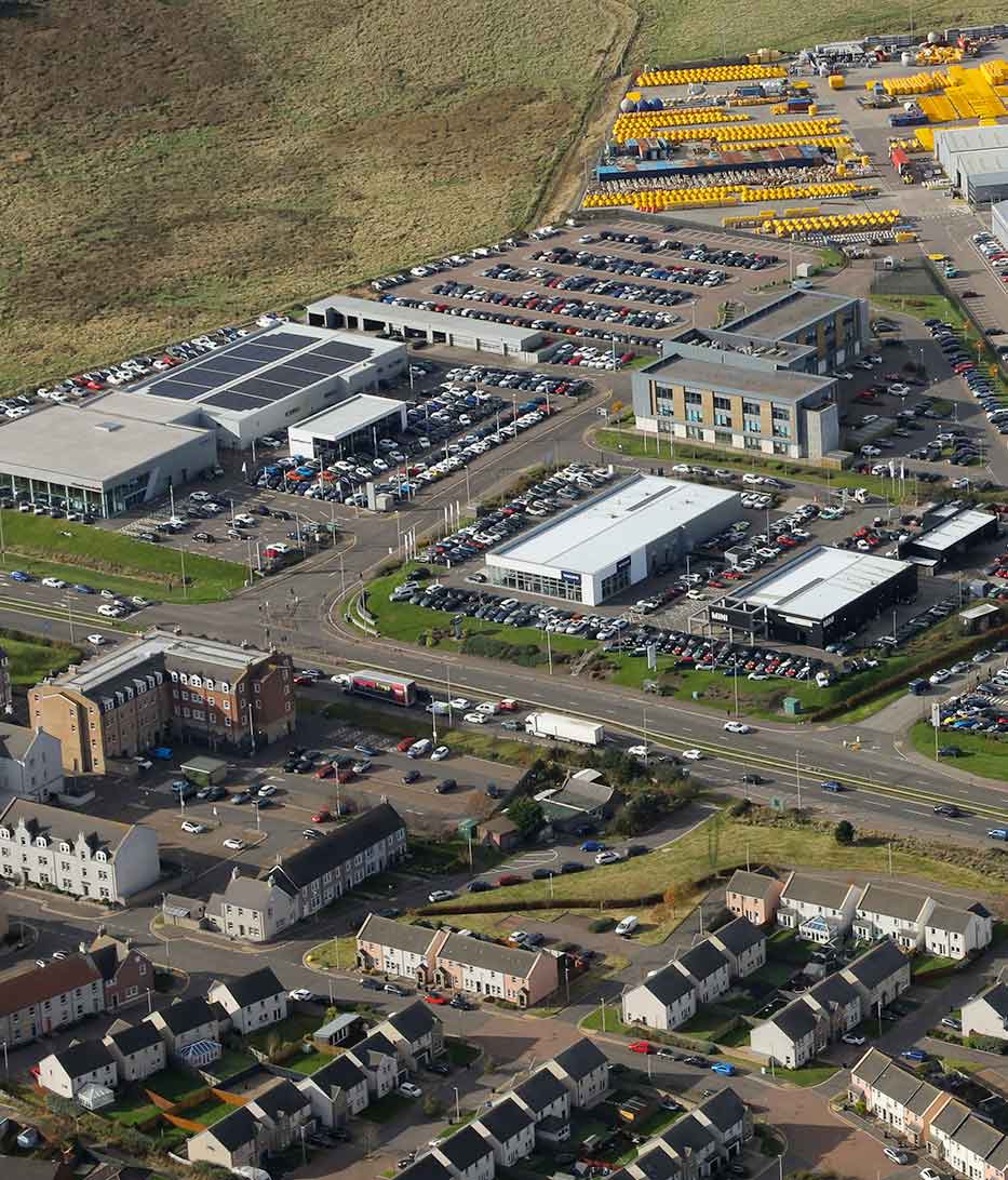 Balmoral business park aerial photo
